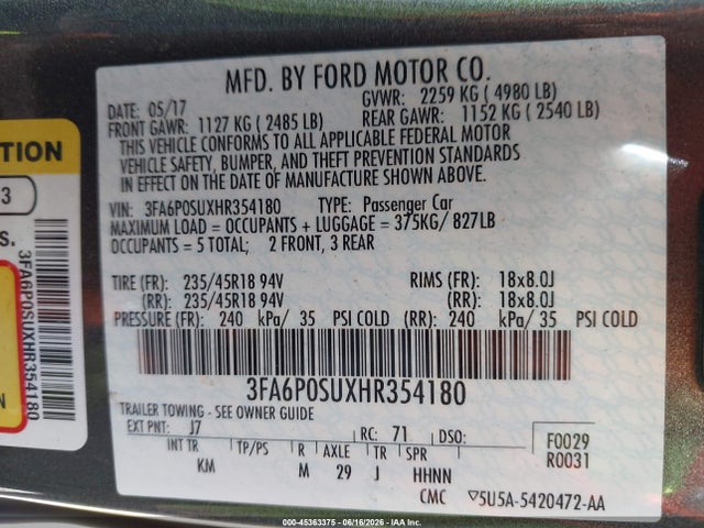 Ford Fusion Energi Titanium 2017 3FA6P0SUXHR354180 Image 9