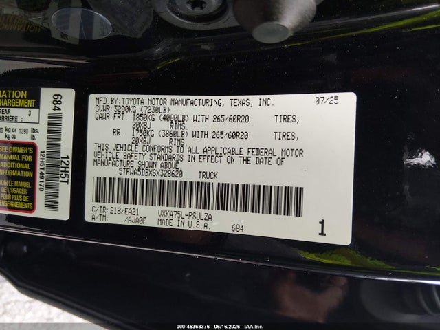5TFWA5DBXSX328620 Toyota Tundra Limited