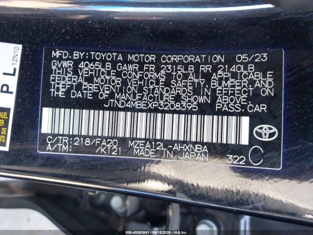 Toyota COROLLA SE 2023 JTND4MBEXP3208395 Image 9