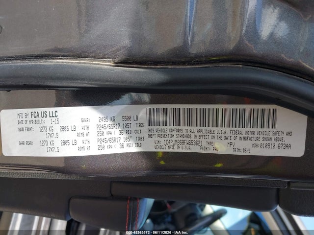 Jeep Cherokee Trailhawk 2015 1C4PJMBS8FW653621 Image 9