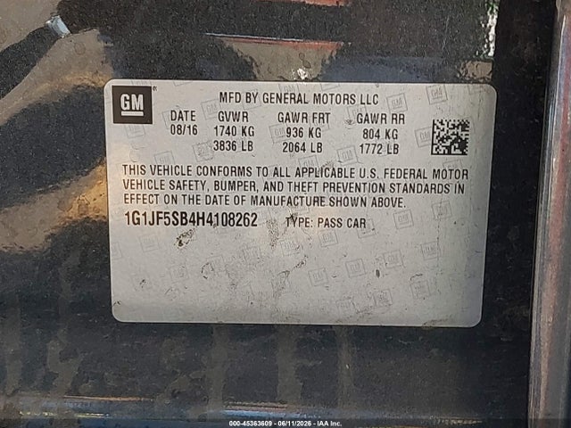 Chevrolet Sonic Premier Auto 2017 1G1JF5SB4H4108262 Image 9