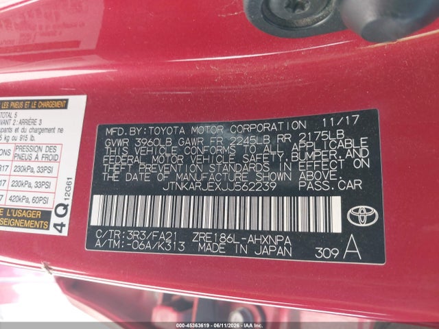Toyota COROLLA IM 2018 JTNKARJEXJJ562239 Image 9