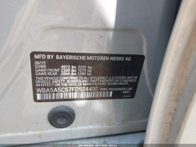 Aukcja sprzedaży 2015 Bmw 528i, vin: WBA5A5C57FD524400, numer aukcji: 45363654