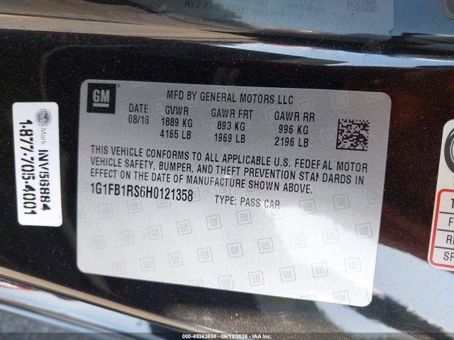 Chevrolet Camaro 1lt 2017 1G1FB1RS6H0121358 Image 9