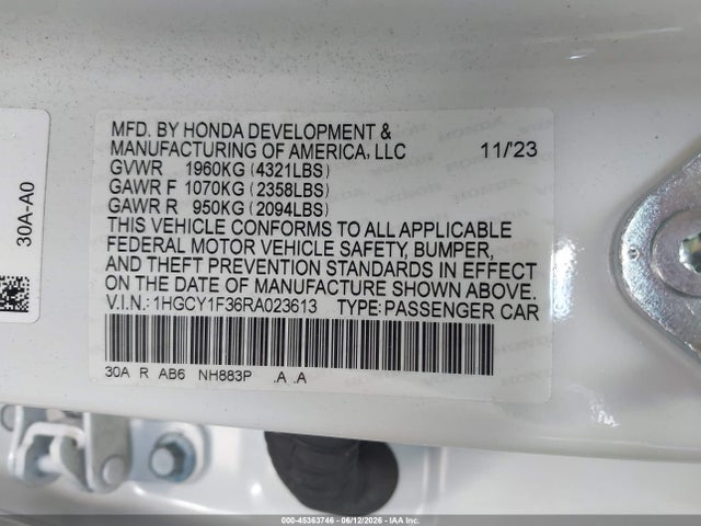 Honda ACCORD EX 2024 1HGCY1F36RA023613 Image 9