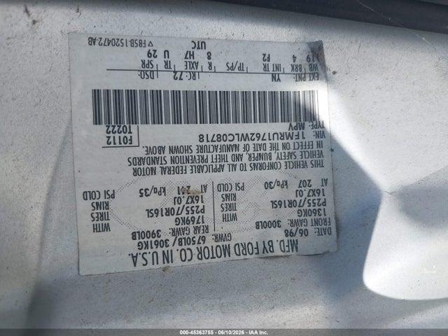 Aukcja sprzedaży 1998 Ford Expedition Eddie Bauer/xlt, vin: 1FMRU1762WLC08718, numer aukcji: 45363755