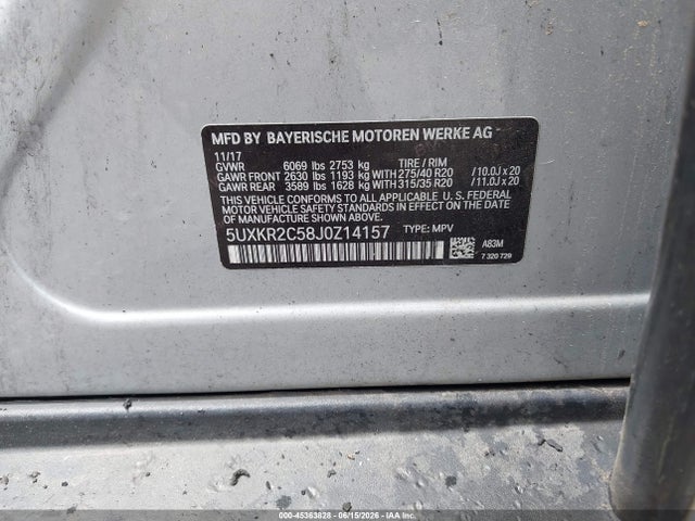45363828 :رقم المزاد ، 5UXKR2C58J0Z14157 vin ، 2018 Bmw X5 Sdrive35i مزاد بيع