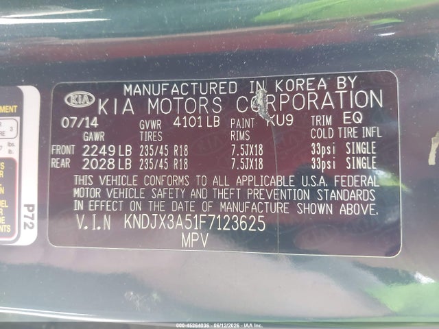 Aukcja sprzedaży 2015 Kia Soul !, vin: KNDJX3A51F7123625, numer aukcji: 45364036