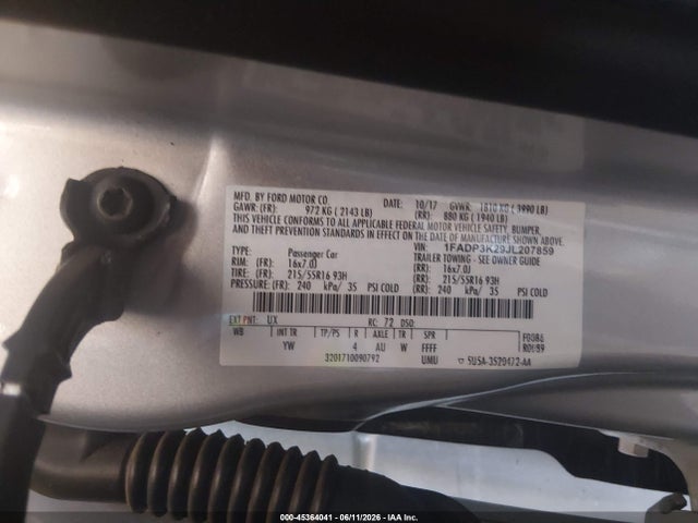 Ford FOCUS SE 2018 1FADP3K29JL207859 Image 9