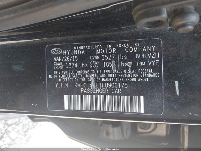 Hyundai ACCENT GLS 2015 KMHCT4AE1FU906175 Image 9