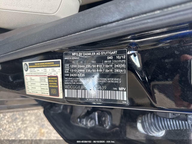 Aukcja sprzedaży 2013 Mercedes-benz Glk 350 4matic, vin: WDCGG8JB6DG020639, numer aukcji: 45364163