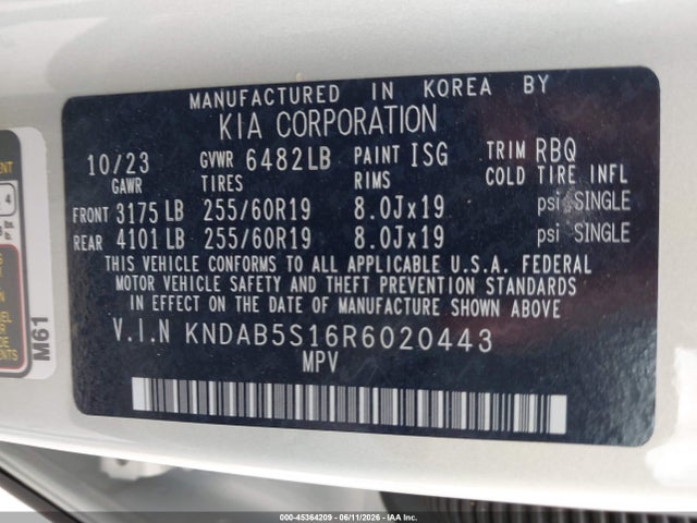 KIA Ev9 Light Long Range 2024 KNDAB5S16R6020443 Image 8