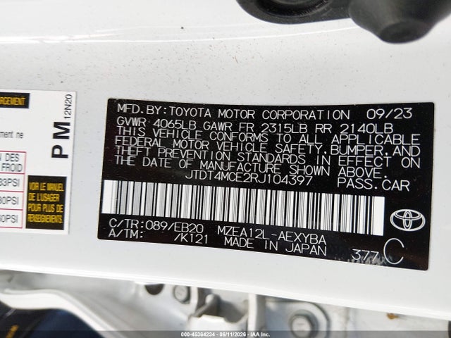 JTDT4MCE2RJ104397 Toyota Corolla Xse