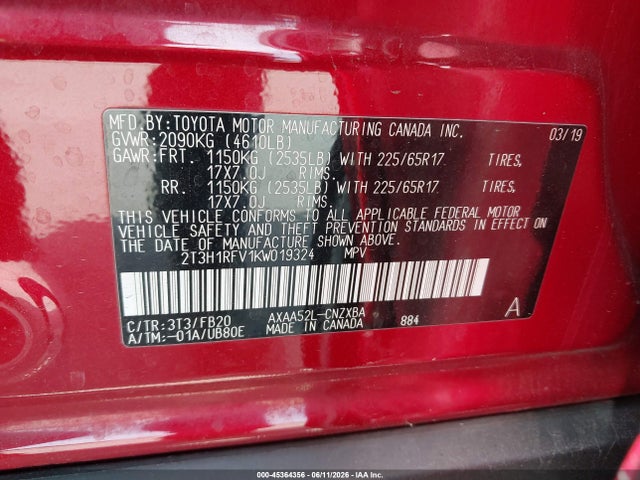 Toyota RAV4 LE 2019 2T3H1RFV1KW019324 Image 9