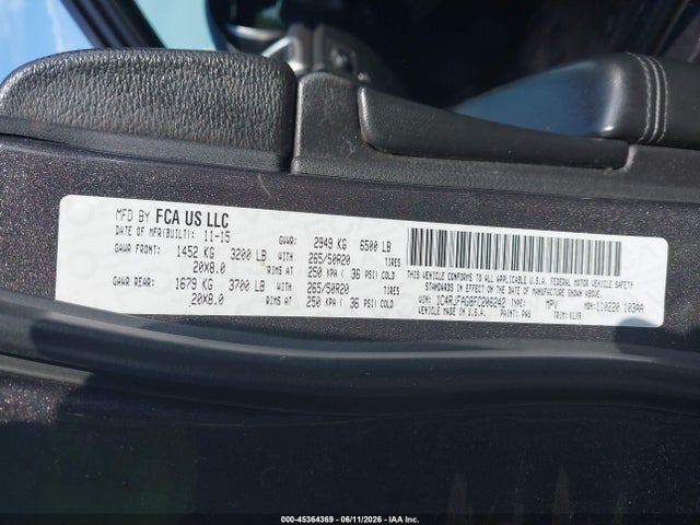 Aukcja sprzedaży 2015 Jeep Grand Cherokee Altitude, vin: 1C4RJFAG8FC206242, numer aukcji: 45364369