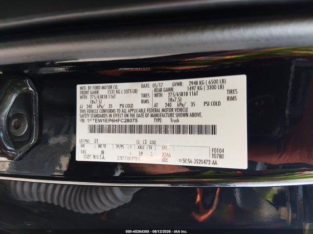 1FTEW1EP6HFC28075 Ford F-150 Xlt