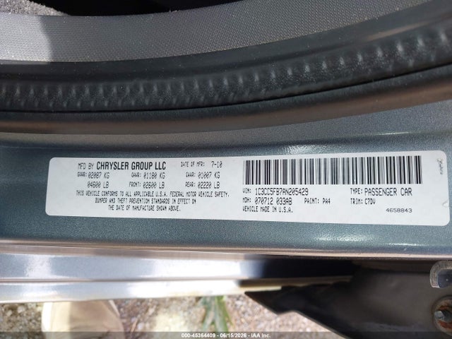 45364409 :رقم المزاد ، 1C3CC5FB7AN205429 vin ، 2010 Chrysler Sebring Limited مزاد بيع