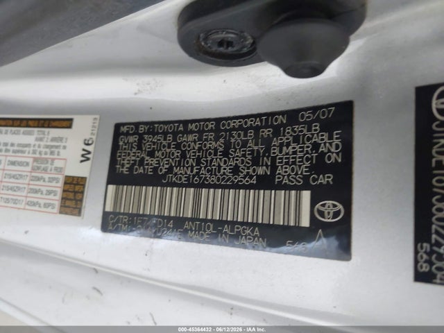 Продаж на аукціоні авто 2008 Scion Tc, vin: JTKDE167380229564, номер лоту: 45364432