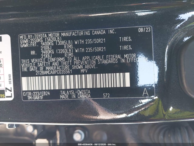2023 Lexus Rx 350 F Sport Handling მანქანა იყიდება აუქციონზე, vin: 2T2BAMCA8PC035561, აუქციონის ნომერი: 45364436