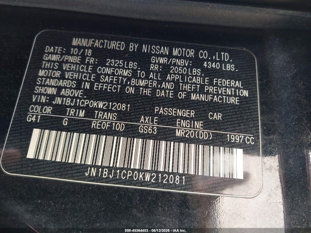 JN1BJ1CP0KW212081 Nissan Rogue Sport Sl