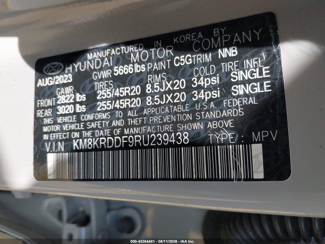 Продаж на аукціоні авто 2024 Hyundai Ioniq 5 Limited, vin: KM8KRDDF9RU239438, номер лоту: 45364481