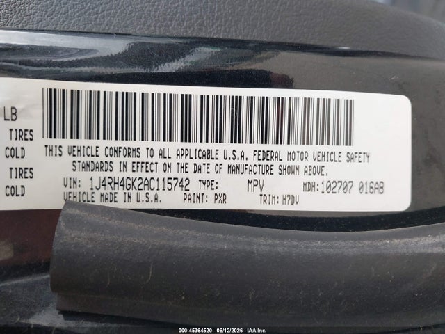 2010 Jeep Commander Sport მანქანა იყიდება აუქციონზე, vin: 1J4RH4GK2AC115742, აუქციონის ნომერი: 45364520