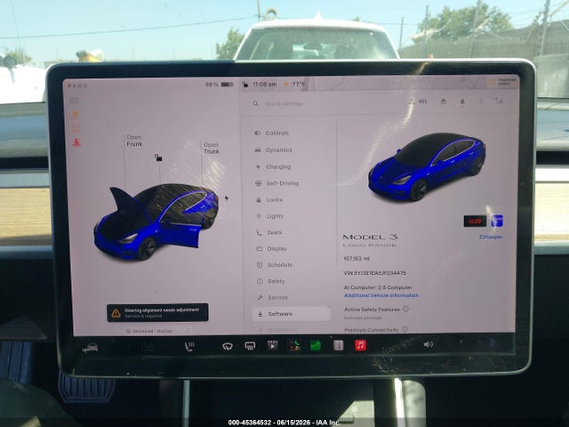 45364532 :رقم المزاد ، 5YJ3E1EA5JF034475 vin ، 2018 Tesla Model 3 Long Range/mid Range مزاد بيع