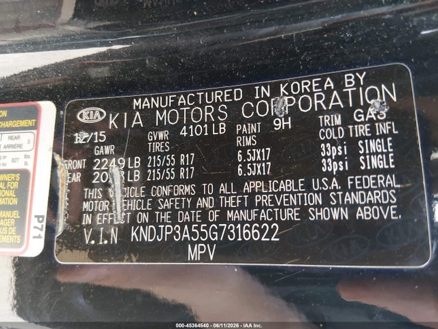 Aukcja sprzedaży 2016 Kia Soul +, vin: KNDJP3A55G7316622, numer aukcji: 45364540