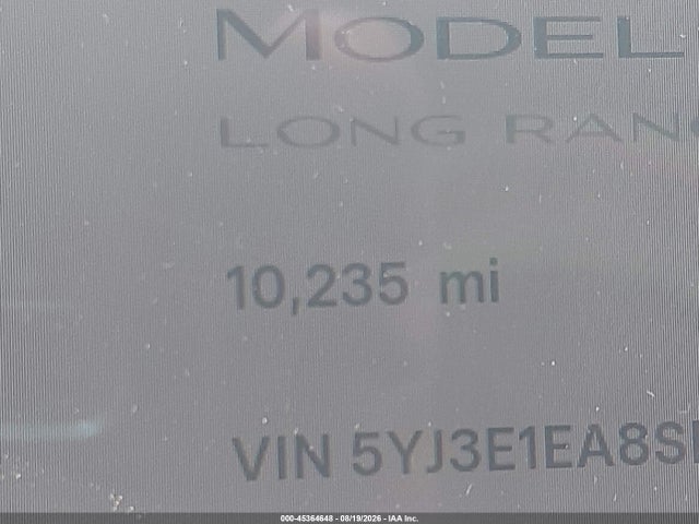 2025 Tesla Model 3 Long Range Rear-wheel Drive/standard Rear-wheel Drive მანქანა იყიდება აუქციონზე, vin: 5YJ3E1EA8SF056066, აუქციონის ნომერი: 45364648