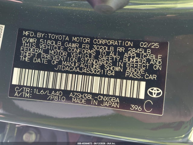 JTDACAAJ4S3021184 Toyota Crown Signia Limited
