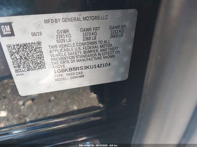 Продажа на аукционе авто 2019 Cadillac Ct6 Luxury, vin: 1G6KB5RS3KU142104, номер лота: 45364706