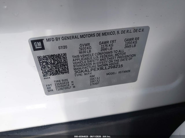 GMC Terrain Fwd Slt 2020 3GKALPEX9LL298215 Image 9