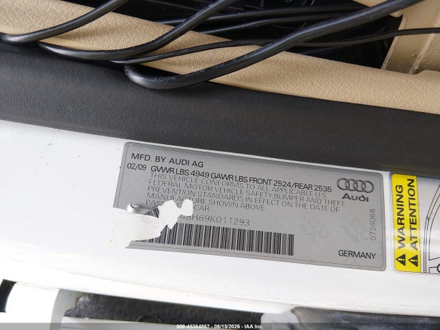 Продаж на аукціоні авто 2009 Audi A4 2.0t Special Edition, vin: WAUDF48H69K011293, номер лоту: 45364867