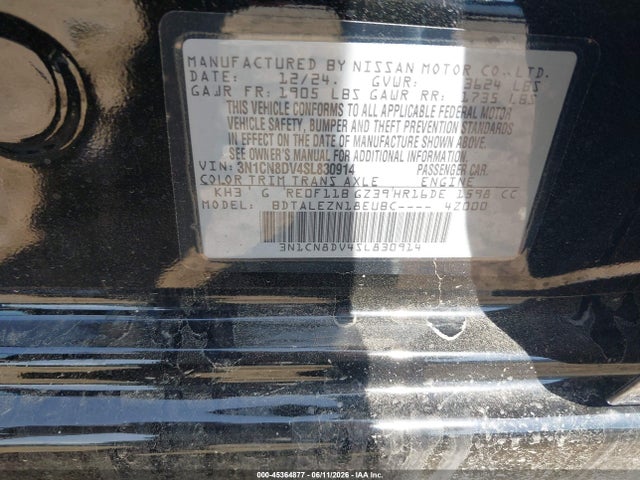 Nissan Versa 1.6 S 2025 3N1CN8DV4SL830914 Image 9