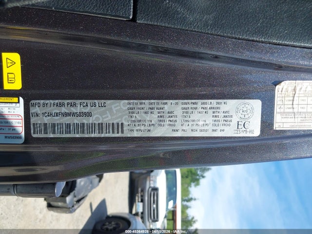 1C4HJXFN9MW503900 Jeep Wrangler Unlimited Rubicon
