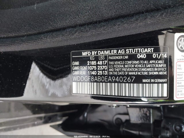 45364956 :رقم المزاد ، WDDGF8AB0EA940267 vin ، 2014 Mercedes-benz C 300 Sport 4matic مزاد بيع