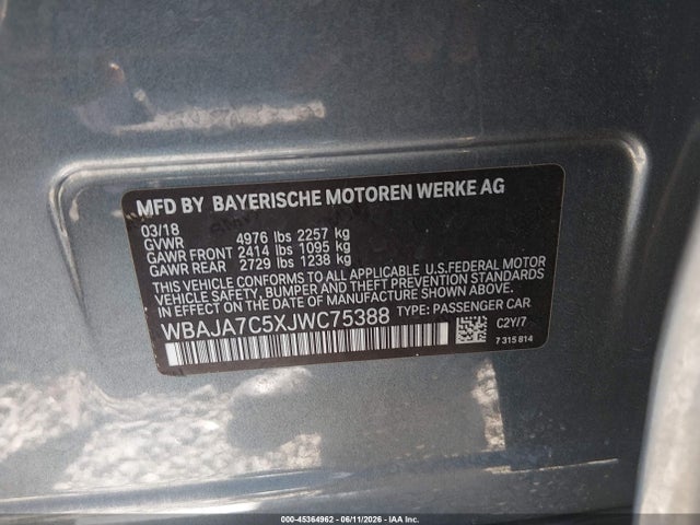WBAJA7C5XJWC75388 BMW 530i Xdrive