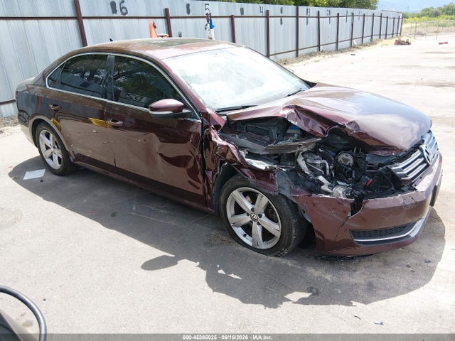 Auction sale of the 2013 Volkswagen Passat 2.5l Se, vin: 1VWBP7A38DC104646, lot number: 45365025