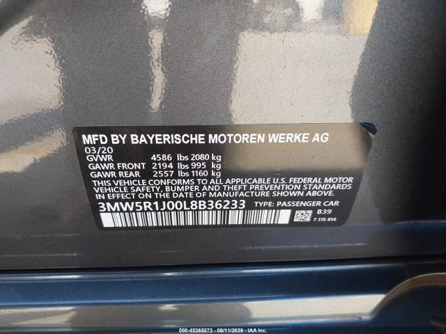 BMW 330I 2020 3MW5R1J00L8B36233 Image 9