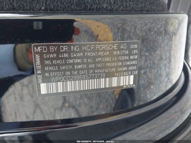 Продажа на аукционе авто 2009 Porsche 911 Turbo, vin: WP0CD29959S773739, номер лота: 45365074