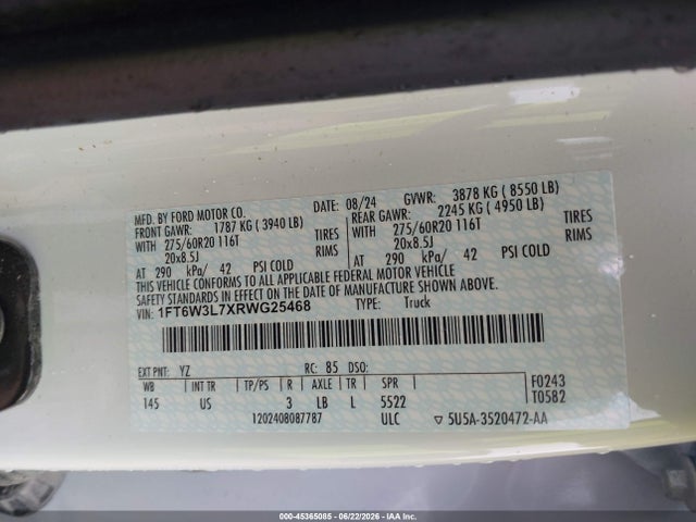 Ford F-150 Lightning Flash 2024 1FT6W3L7XRWG25468 Image 9