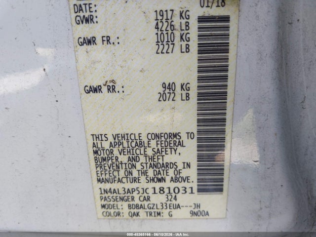 Nissan Altima 2018 1N4AL3AP5JC181031 Image 19