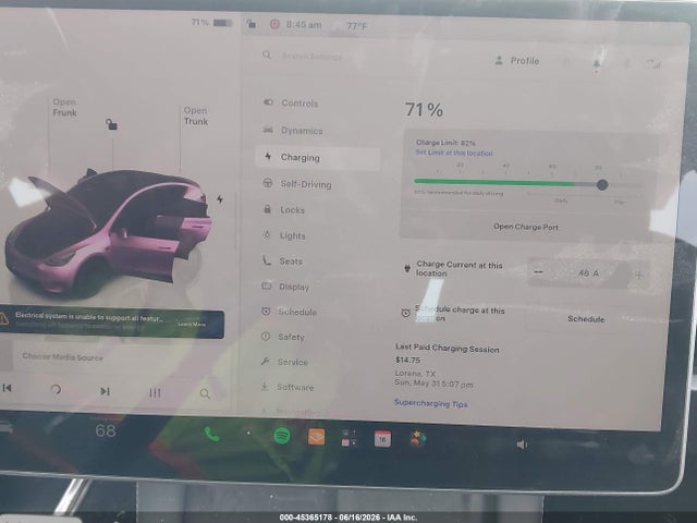 45365178 :رقم المزاد ، 7SAYGDEF4NF540644 vin ، 2022 Tesla Model Y Performance Dual Motor All-wheel Drive مزاد بيع
