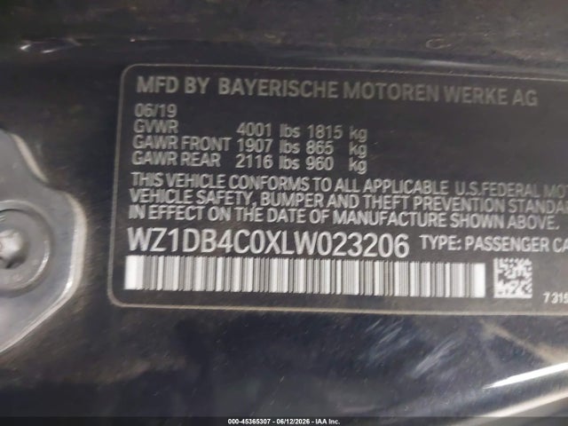WZ1DB4C0XLW023206 Toyota Gr Supra 3.0 Premium