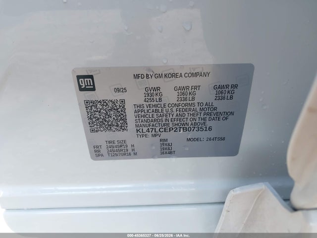 Aukcja sprzedaży 2026 Buick Envista Avenir Fwd, vin: KL47LCEP2TB073516, numer aukcji: 45365327