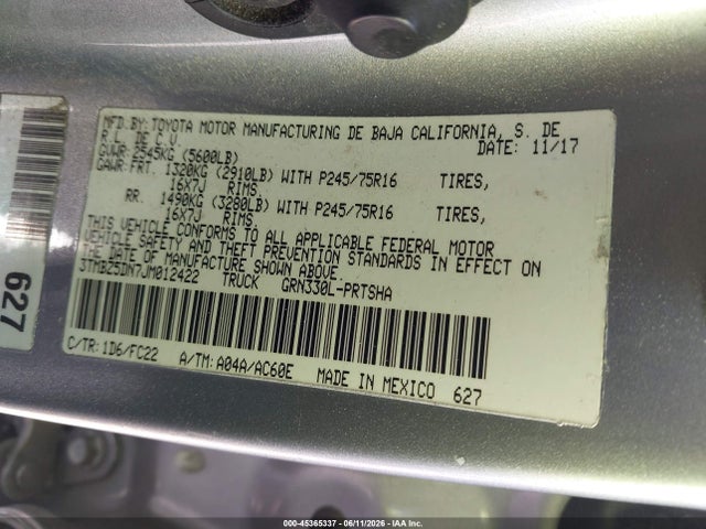 Toyota Tacoma Sr5 2018 3TMBZ5DN7JM012422 Image 9