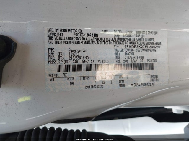 Продаж на аукціоні авто 2014 Ford Focus Se, vin: 1FADP3K27EL209230, номер лоту: 45365480