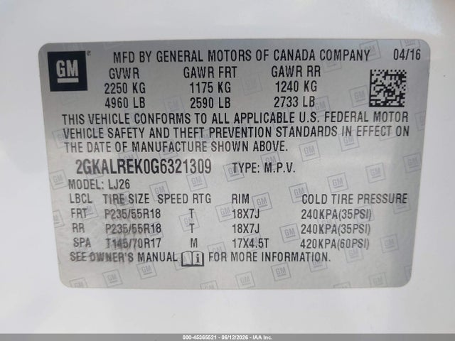 GMC Terrain Denali 2016 2GKALREK0G6321309 Image 8