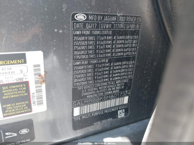 Land Rover Discovery Hse 2017 SALRRBBK6HA017374 Image 9