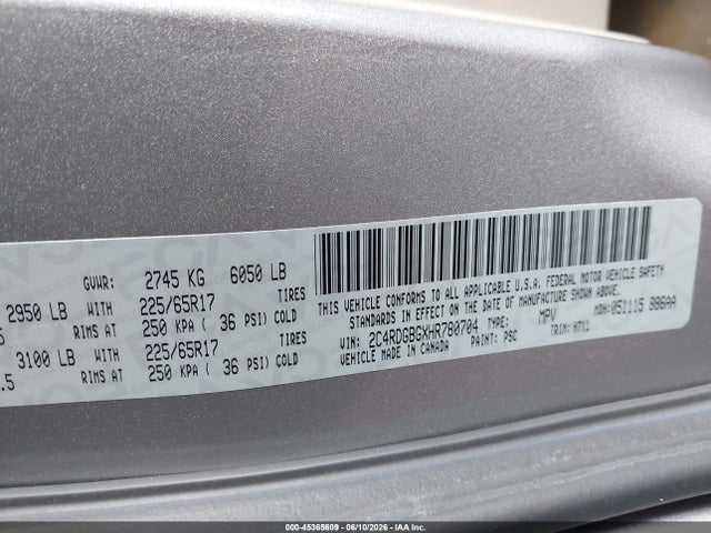 Dodge Grand Caravan Se 2017 2C4RDGBGXHR780704 Image 9